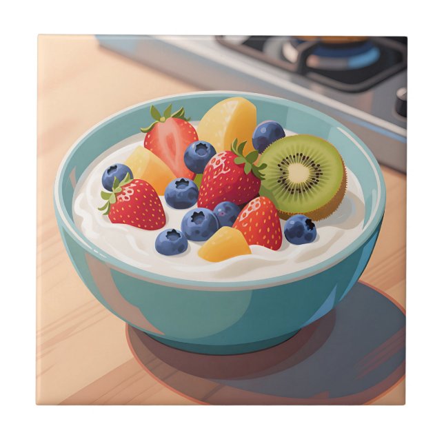 Fresh Fruit Yogurt Bowl Tile (Front)