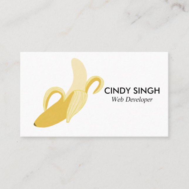 FRESH FRUITS: banana illustrated Business Card (Front)