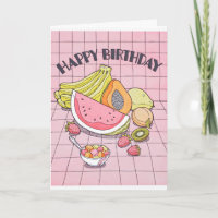 Fresh Fruits Birthday Letterpress Card