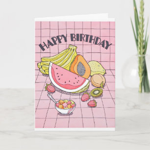 Fresh Fruits Birthday Letterpress Card