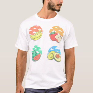 Fresh fruits bundle with clouds and sky T-Shirt