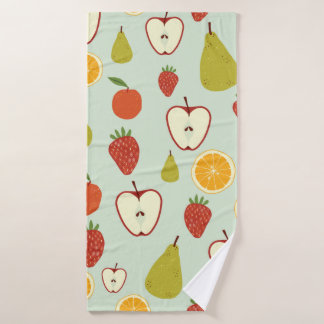 Fresh fruits in a seamless repeating pattern bath towel