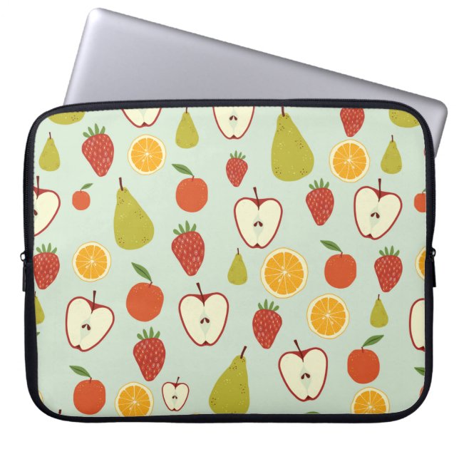 Fresh fruits in a seamless repeating pattern laptop sleeve (Front)