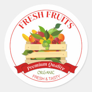 Fresh Fruits Label Sticker