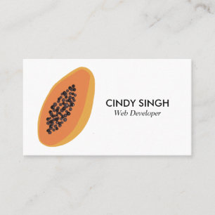 FRESH FRUITS: papaya illustrated Business Card