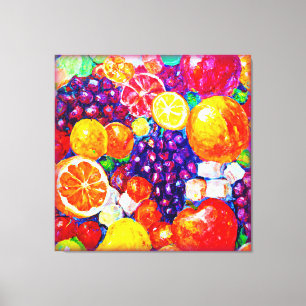 "Fresh Fruits Pattern" Cute Art. Buy Now Canvas Print