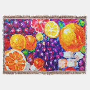 "Fresh Fruits Pattern" Cute Art. Buy Now Throw Blanket