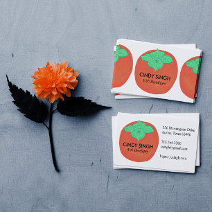 FRESH FRUITS: persimmons illustrated Business Card