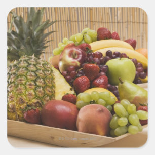 Fresh fruits square sticker