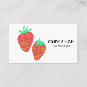 FRESH FRUITS: strawberries illustrated Business Card
