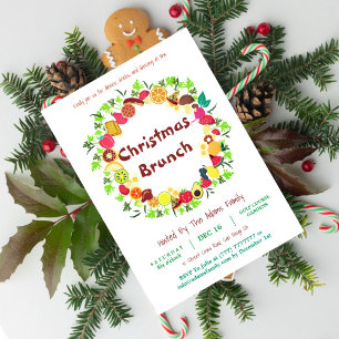 Fresh Fruits & Vegetables Christmas Menu Invitation