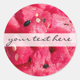 fresh fruity photo of sliced watermelon salad classic round sticker
