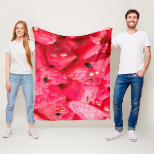 fresh fruity photo of sliced watermelon salad fleece blanket