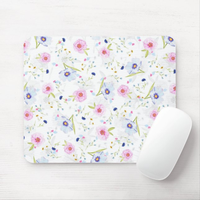 Fresh Garden Flowers Mouse Mat (With Mouse)