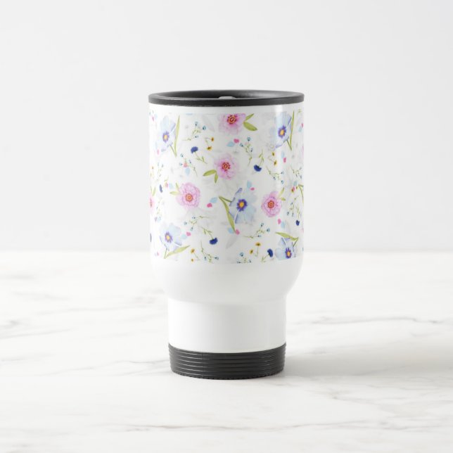 Fresh Garden Flowers Travel Mug (Center)