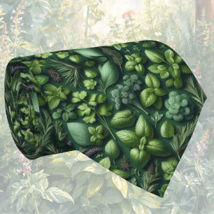 Fresh Garden Herbs Foodie Kitchen Neck Tie