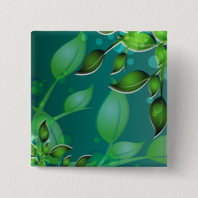 Fresh Garden Leaves 15 Cm Square Badge (Front)
