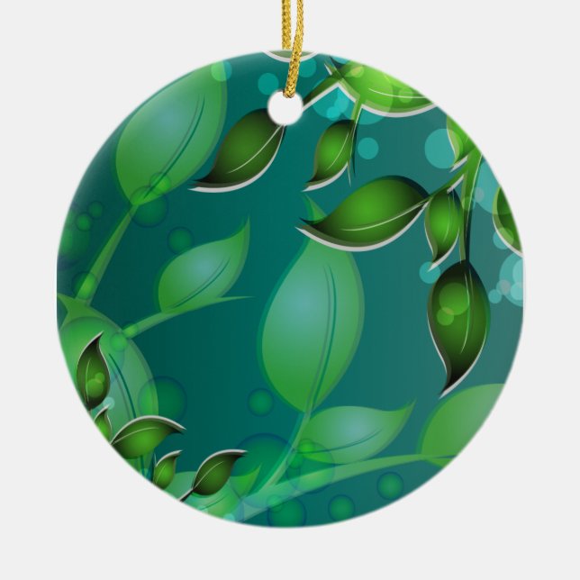 Fresh Garden Leaves Ceramic Tree Decoration (Front)