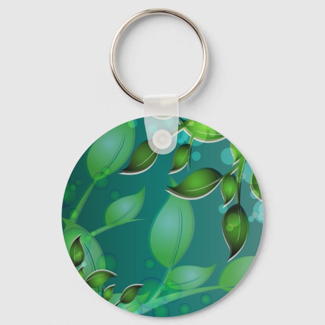 Fresh Garden Leaves Key Ring (Front)