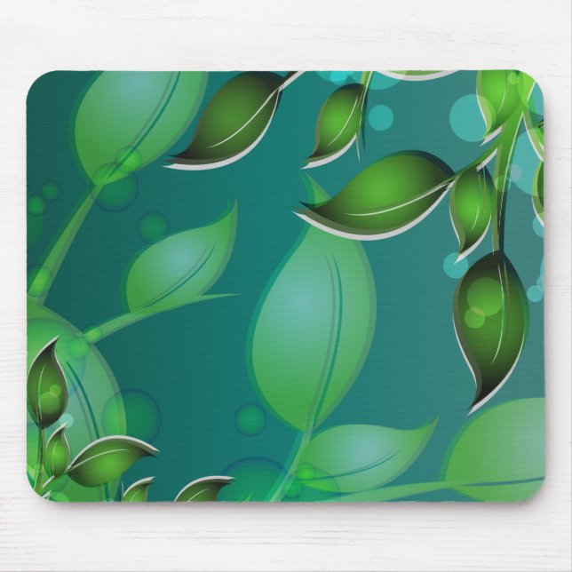 Fresh Garden Leaves Mouse Mat (Front)