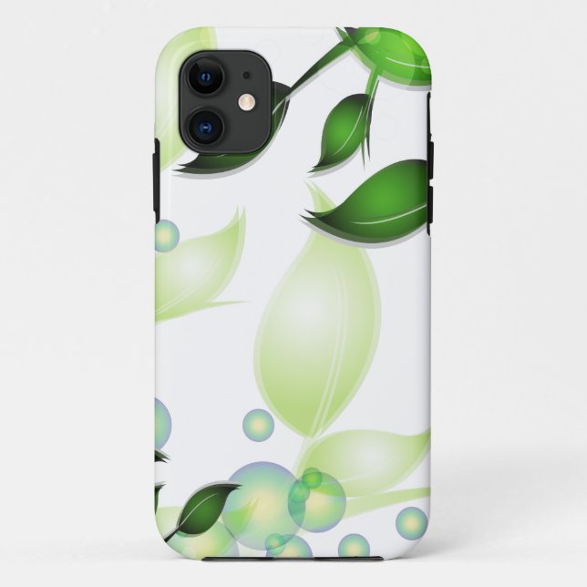 Fresh Garden Leaves on White Case-Mate iPhone Case (Back)