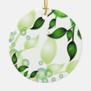 Fresh Garden Leaves on White Ceramic Tree Decoration