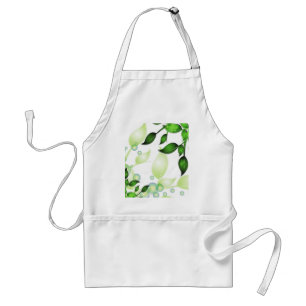 Fresh Garden Leaves on White Standard Apron