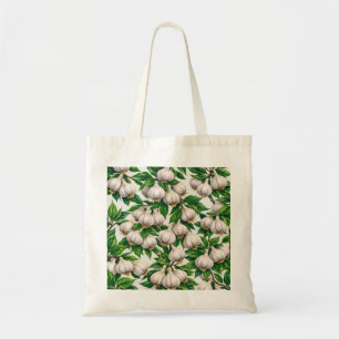 Fresh Garlic Bulb Botanical Vegetable Pattern Tote Bag