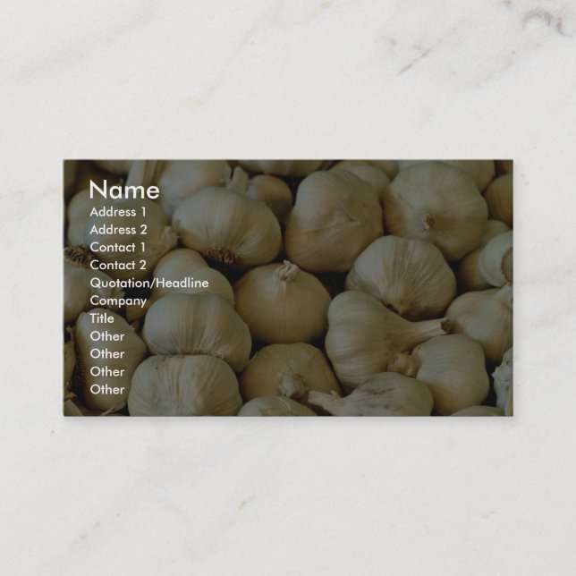 Fresh garlic Photo Business Card (Front)