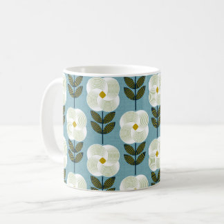 Fresh glamour flower - white and blue coffee mug