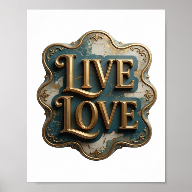 Fresh Gold LIVE LOVE Bold Design Poster (Front)