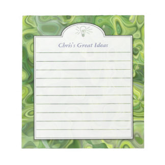Fresh Green Abstract Art Custom Idea List Notepad