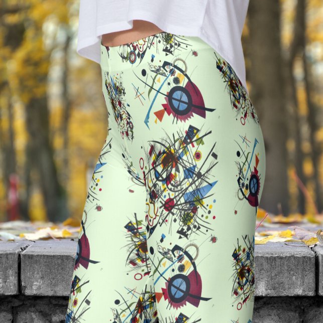 Fresh Green Abstract Pattern Leggings (Abstract on Nyanza)