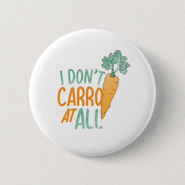 Fresh Green and Orange Carrot Puns Food Jokes 6 Cm Round Badge (Front)