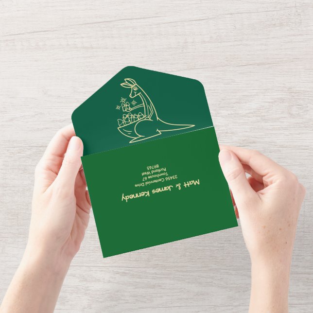 Fresh Green Australian Animals Twin Birthday  All In One Invitation (Opening)