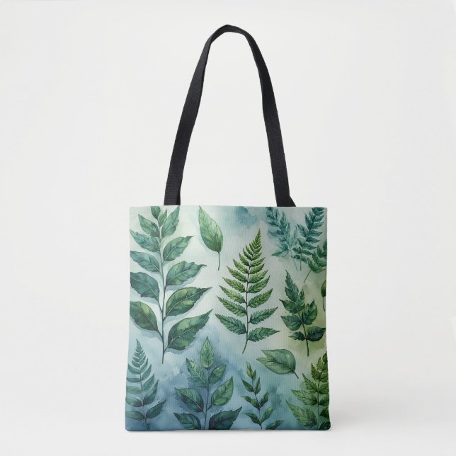 Fresh Green Fern Botanical Tote (Front)