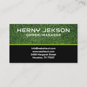 Fresh & Green Lawn Care Grass Contact Information Business Card
