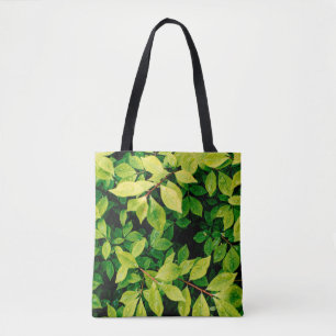 fresh green leaves look beautiful and very natural tote bag