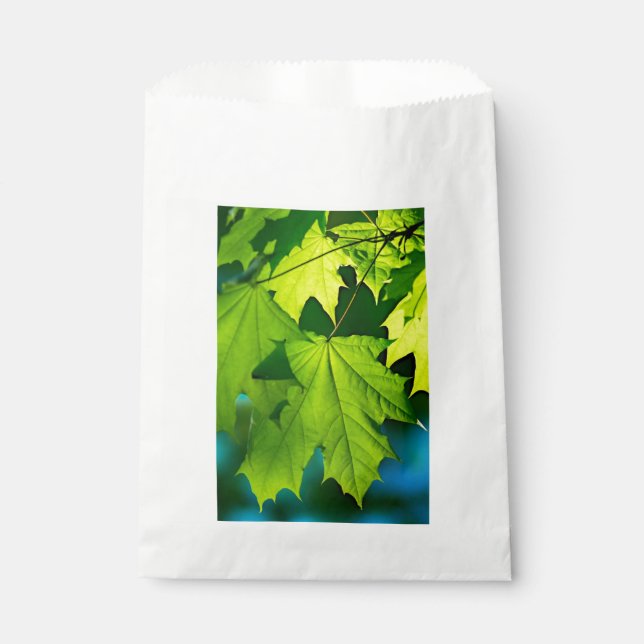Fresh green maple leaves favour bags (Front)