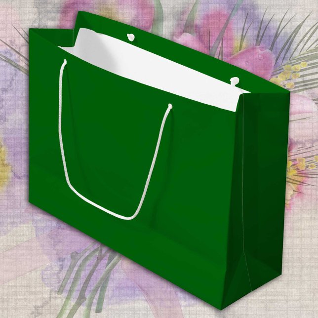 Fresh Green Pine tree solid minimalist Large Gift Bag (Creator Uploaded)