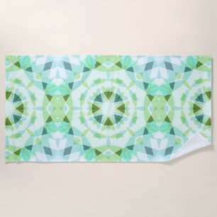 Fresh Green Pretty Blue Star Dopamine Decor Kitsch Beach Towel