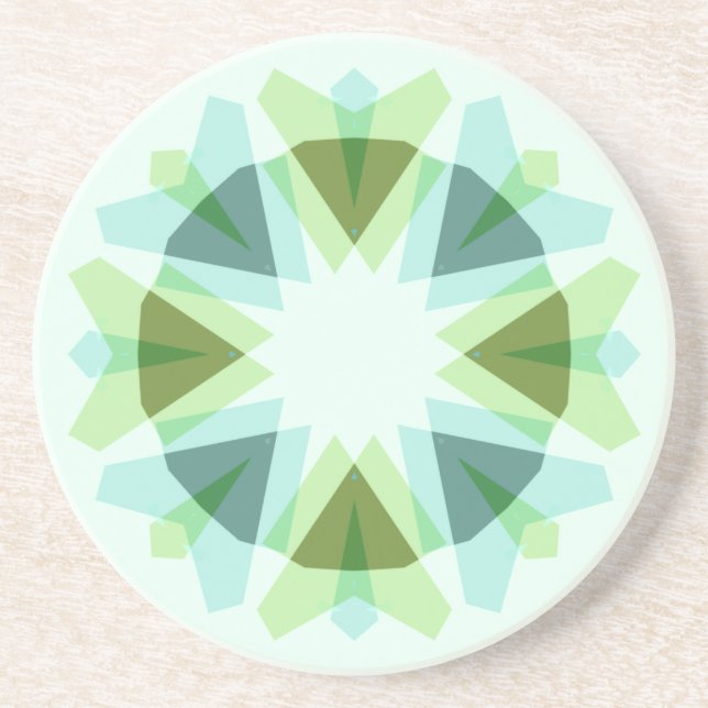 Fresh Green Pretty Blue Star Dopamine Decor Kitsch Coaster (Front)