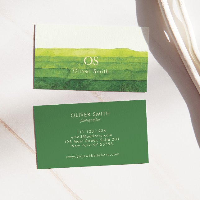 Fresh Green Shades Modern  Business Card (Creator Uploaded)