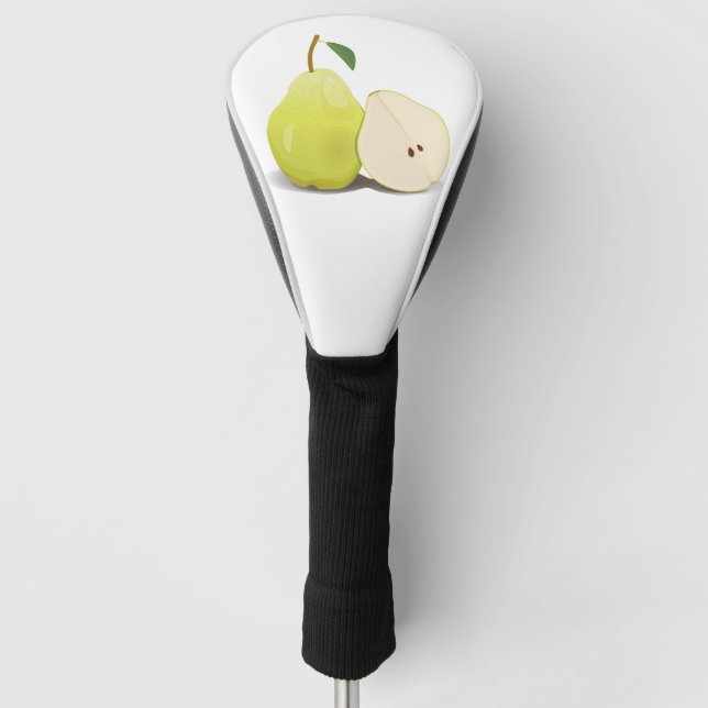 Fresh Green Skinned Pear Golf Head Cover (Front)
