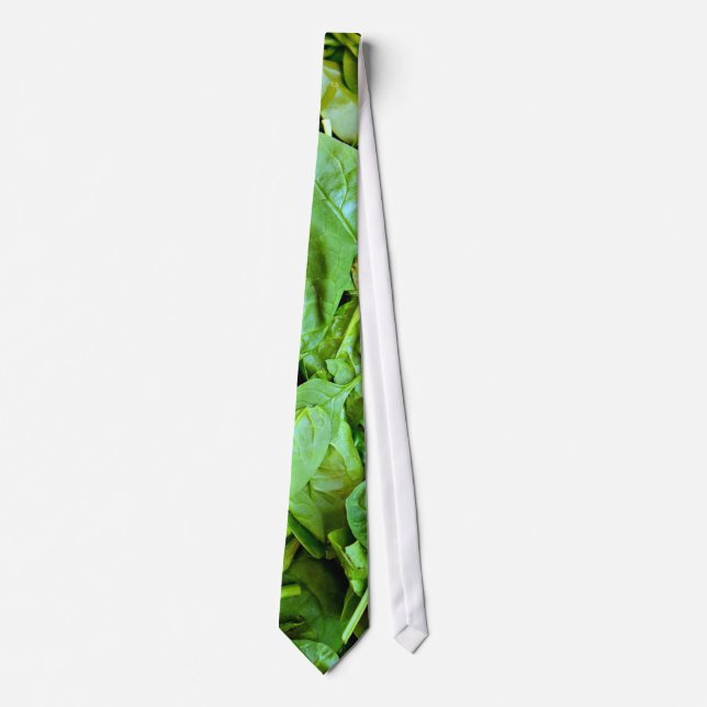 Fresh green spinach salad pattern tie (Front)