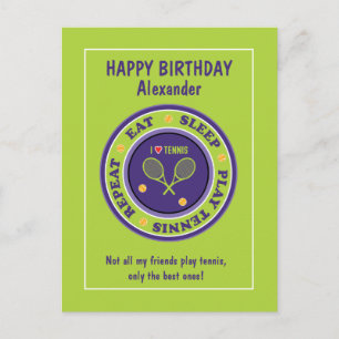 Fresh green Tennis 🎾  Happy Birthday Postcard