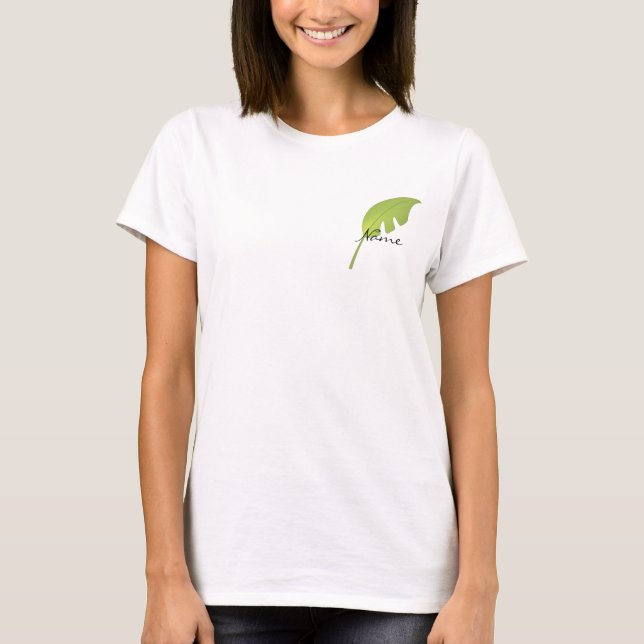 Fresh, Green Tropical Leaf T-Shirt (Front)