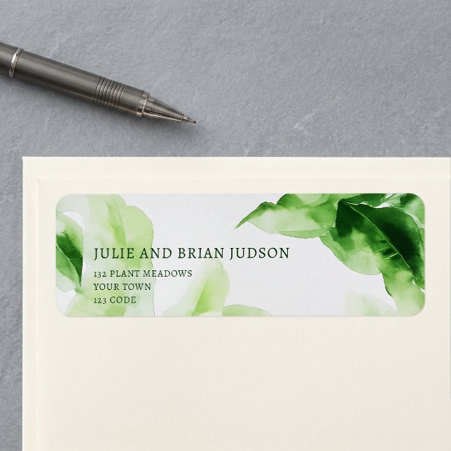 Fresh Green Tropical Leaves Return Address Label (Fresh Green Tropical Leaves Return Address Label)