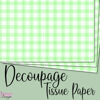 Fresh green white tartan plaid tissue paper