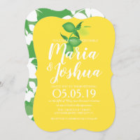 Fresh Green Yellow Lemon Silo Pattern Wedding